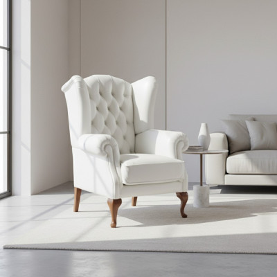 Chesterfield Fotel Pełna skóra Classic TV Fotel Ears Fotel CL-FOTEL