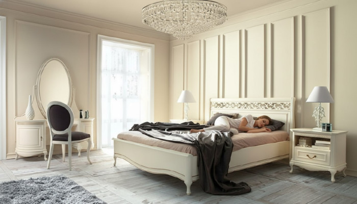Zestaw w stylu włoskim 5 sztuk Łóżko Designer Exclusive Luksusowe łóżko Podwójne łóżko