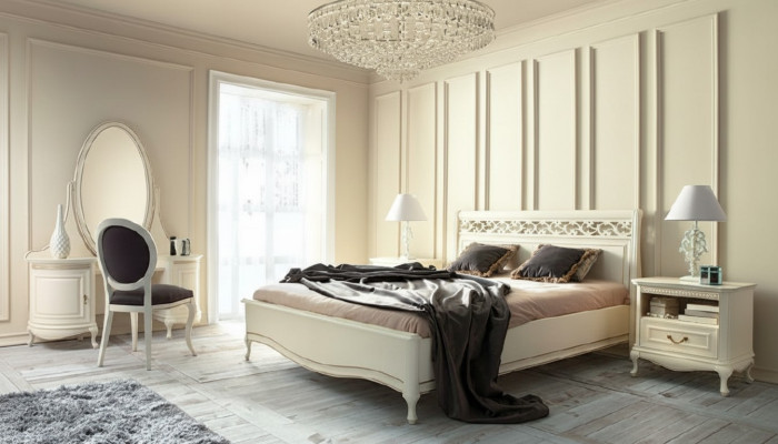 Zestaw w stylu włoskim 5 sztuk Łóżko Designer Exclusive Luksusowe łóżko Podwójne łóżko