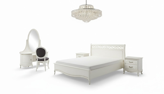 Zestaw w stylu włoskim 5 sztuk Łóżko Designer Exclusive Luksusowe łóżko Podwójne łóżko
