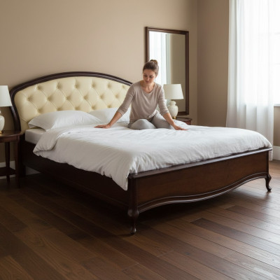 Łóżko małżeńskie Podwójne łóżko Chippendale łóżko typu king-size kolonialne Sypialnia model V-O-N