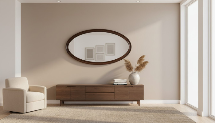 Klasyczne designerskie lustro okrągłe Lustro lustro ścienne - Model V-Ellipse