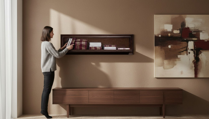 Salon XXL Półka na książki Solidny Drewno 131cm Zgłoszenie Półka - Model V-P1