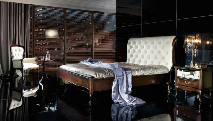 Chesterfield Łóżko Podwójne łóżko Oryginalna Skóra Podkładka łóżka z Swarovski możliwa
