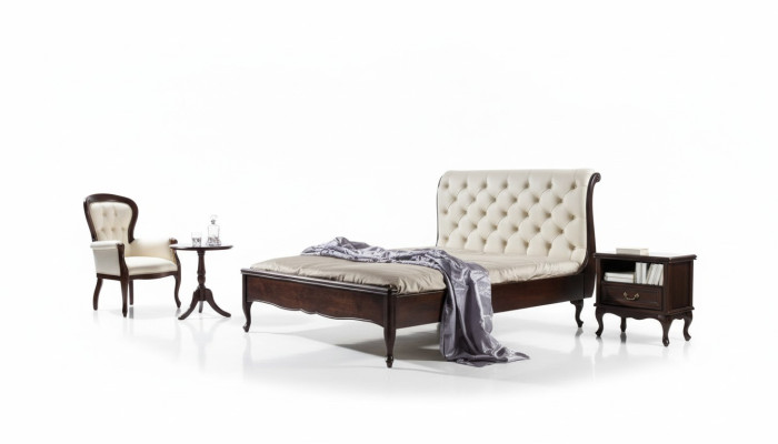 Chesterfield Łóżko Podwójne łóżko Oryginalna Skóra Podkładka łóżka z Swarovski możliwa