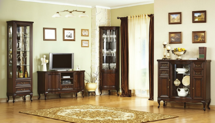 4-częściowy zestaw mebli do salonu w stylu włoskim Kredens Galota RTV Chippendale
