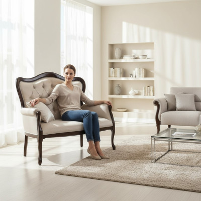 Sofa Chippendale Kanapa Ławka Tapicerowana Ławka Kanapa 3-osobowa Ławka Sofa Kanapa Model W-2