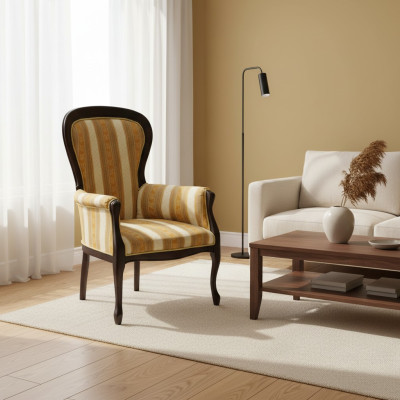 Klasyczna Krzesła Podkładka Włókienniczy Materiał Skóra Fotel Krzesło Royal - Model W1