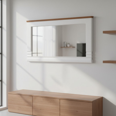 Drewniana ramka Lustro Duży połysk ścienny Klasyczny Designerski Lustro Model TO-L1