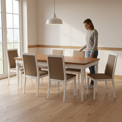 Duży Stół obiadowy drewniany Stół konferencyjny rozkładany 220cm model TO-S1