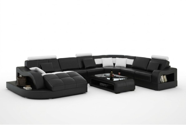 Wielofunkcyjna duża skórzana sofa rozkładana XXL Narożnik Żywy krajobraz Narożnikowa kanapa Podkładka