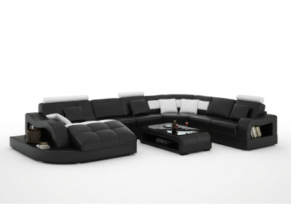 Wielofunkcyjna duża skórzana sofa rozkładana XXL Narożnik Żywy krajobraz Narożnikowa kanapa Podkładka