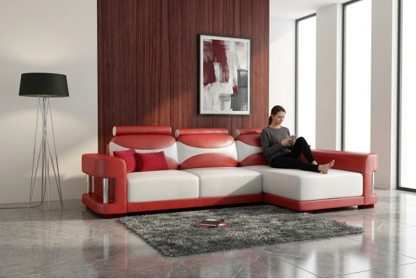 Narożnik kanapa Narożnik Sofa Ustawić Kanapa Podkładka Skóra Żywy krajobraz Szezlong Wies