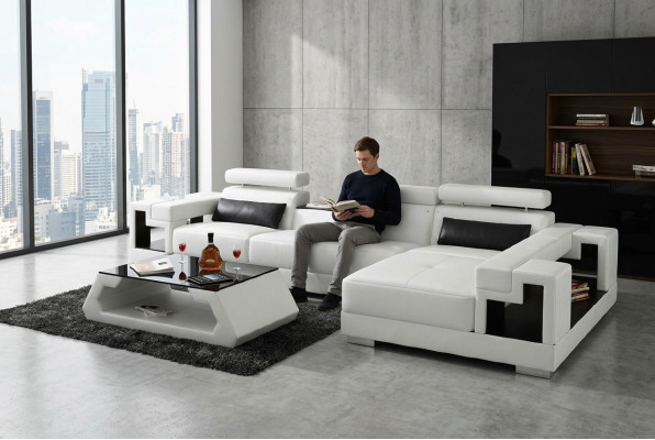 Żywy krajobraz Narożnikowa kanapa Skórzana sofa Sofa Kanapa Podkładka Siedziba Narożnik Ustawić Nowy 2710B