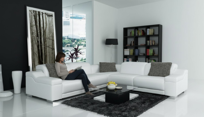 Żywy krajobraz Podkładka Narożnik Narożnik Sofa Siedziba Couch Ustaw Landscape Skóra 2711D