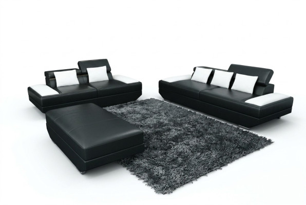 Zestaw sofowy skórzana sofa 3+2 Podkładka Kanapa Zestaw Sof Ustawić Stołek Sofy - 2719A