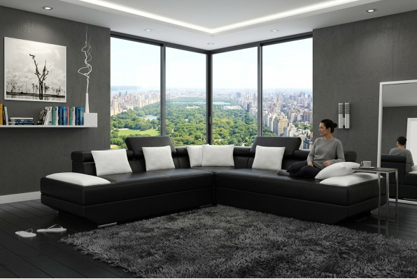 Żywy krajobraz Podkładka Narożnik Narożnik Sofa Couch Ustaw Landscape Skóra Nowy - 2719B