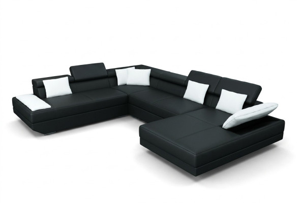 Skórzana sofa sofa kanapa Podkładka Narożnik Ustawić Żywy krajobraz XXL Duża Narożnikowa kanapa 2719D