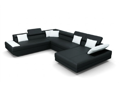 Skórzana sofa sofa kanapa Podkładka Narożnik Ustawić Żywy krajobraz XXL Duża Narożnikowa kanapa 2719D
