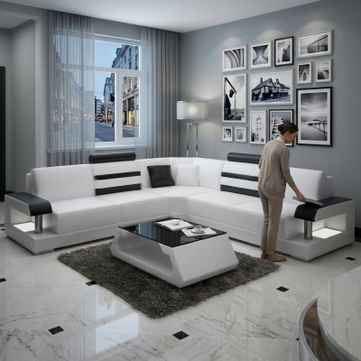 Żywy krajobraz Podkładka Narożnik Narożnik Sofa Couch Ustaw Landscape Skóra Nowy - 2723B