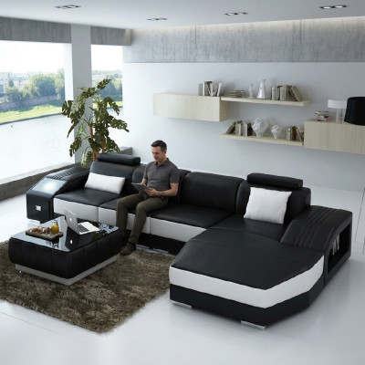 Żywy krajobraz Podkładka Narożnik Narożnik Sofa Kanapa Ustaw Landscape Skóra Nowy / 2724B