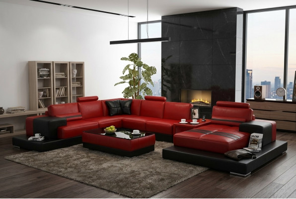 Żywy krajobraz Kanapa Podkładka Narożnik Ustaw Sofa Skórzana Duża Sofa Narożnikowa kanapa Nowość 2725A