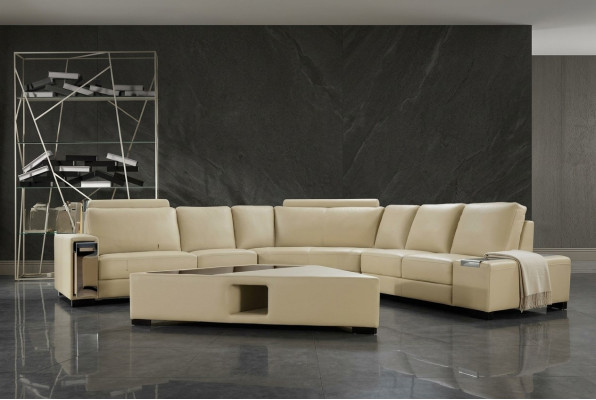 Skórzana sofa Narożnikowa kanapa Sofa Couch Design Siedziba Podkładka Ustawić Żywy krajobraz 2348