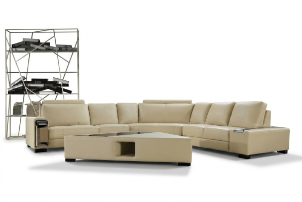 Skórzana sofa Narożnikowa kanapa Sofa Couch Design Siedziba Podkładka Ustawić Żywy krajobraz 2348