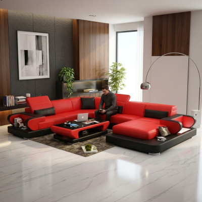 Skórzana sofa Podkładka Siedziba Couch Ustawić Narożnikowa kanapa Sofa Couch Żywy krajobraz Detmold