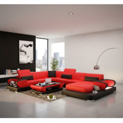Skórzana sofa Podkładka Siedziba Couch Ustawić Narożnikowa kanapa Sofa Couch Żywy krajobraz Detmold