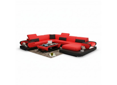Skórzana sofa Podkładka Siedziba Couch Ustawić Narożnikowa kanapa Sofa Couch Żywy krajobraz Detmold