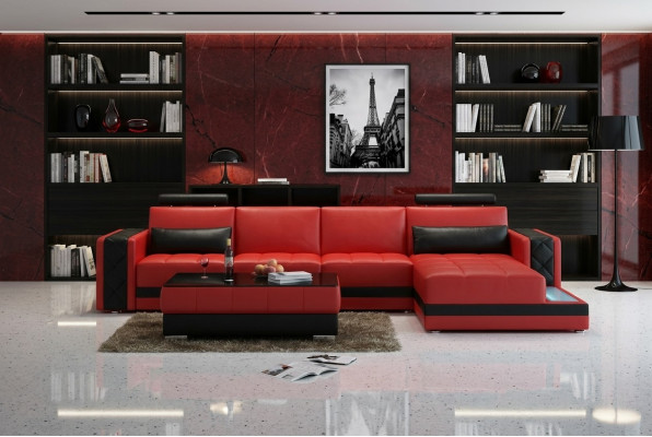 Narożnikowa kanapa skórzana kanapa duża XXL w kształcie litery U Żywy krajobraz Sofa Kanapa Ustawić Nowość H2211B