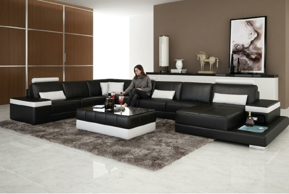 Designerska skórzana sofa XXL „Premium Comfort” z wysokiej jakości sztucznej skóry