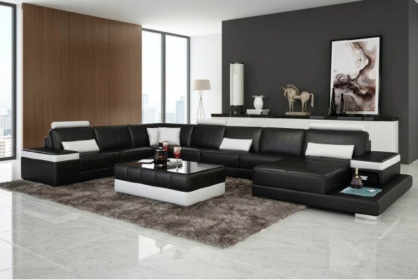 Designerska skórzana sofa XXL „Premium Comfort” z wysokiej jakości sztucznej skóry
