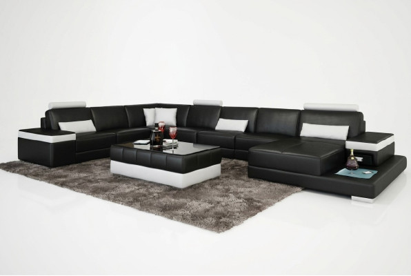 Designerska skórzana sofa XXL „Premium Comfort” z wysokiej jakości sztucznej skóry