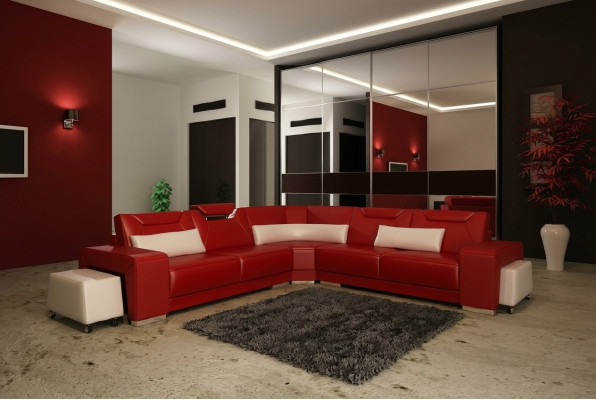 Żywy krajobraz Podkładka Narożnik Narożnik Sofa Kanapa Ustawić Krajobraz Skóra Siedziba PH739