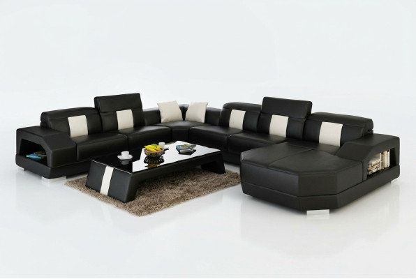 Żywy krajobraz Couch Podkładka Narożnik Ustawić designerską skórzaną sofę