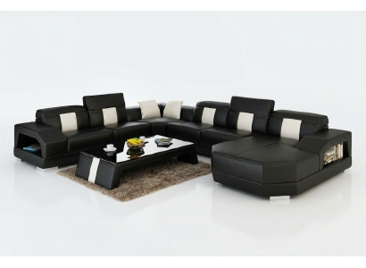 Żywy krajobraz Couch Podkładka Narożnik Ustawić designerską skórzaną sofę