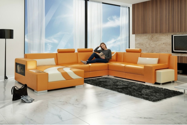 Żywy krajobraz Couch Podkładka Narożnik Ustawić Designerska Sofa Skórzana Duża Sofa Nowość V015A
