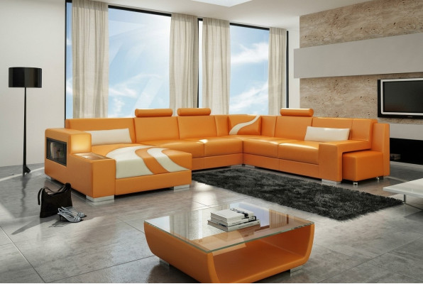 Żywy krajobraz Couch Podkładka Narożnik Ustawić Designerska Sofa Skórzana Duża Sofa Nowość V015A