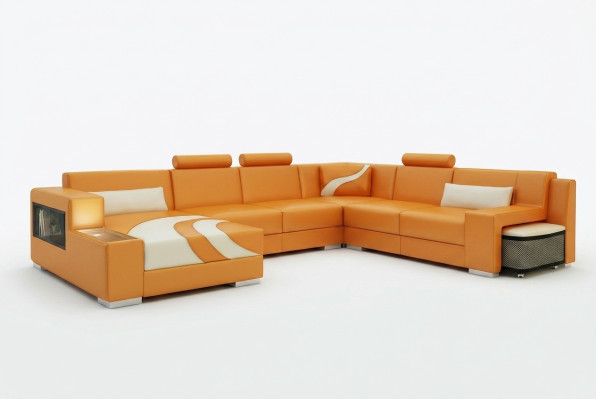 Żywy krajobraz Couch Podkładka Narożnik Ustawić Designerska Sofa Skórzana Duża Sofa Nowość V015A