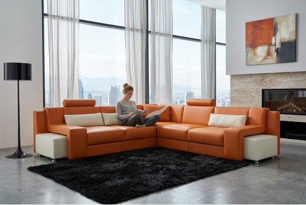 Żywy krajobraz Podkładka Narożnik Narożnik Sofa Siedziba Couch Ustaw Landscape Skóra V015B