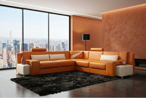 Żywy krajobraz Podkładka Narożnik Narożnik Sofa Siedziba Couch Ustaw Landscape Skóra V015B