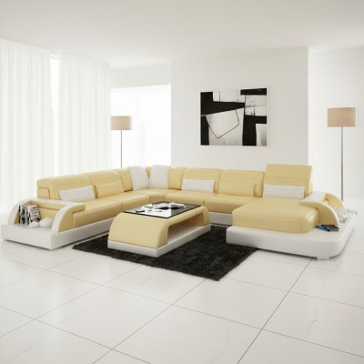 Żywy krajobraz Couch Podkładka Narożnik Ustawić Designerska Sofa Skórzana Duża Sofa Kanapy