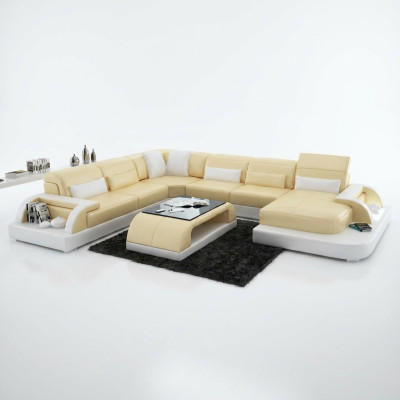 Żywy krajobraz Couch Podkładka Narożnik Ustawić Designerska Sofa Skórzana Duża Sofa Kanapy