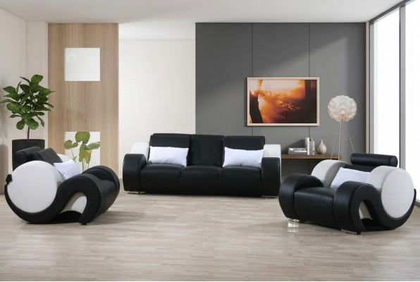 Zestaw sofowy Kanapa Podkładka Sofa Zestaw 3+1+1 Skóra Kanapy Sofy Całkowicie Nowe 1094