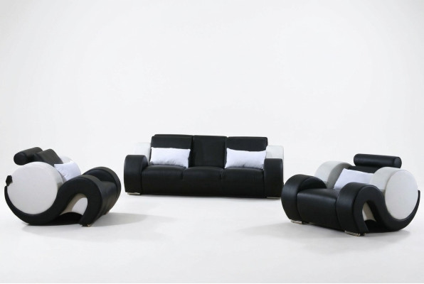 Zestaw sofowy Kanapa Podkładka Sofa Zestaw 3+1+1 Skóra Kanapy Sofy Całkowicie Nowe 1094