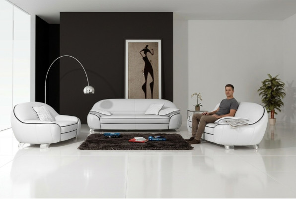 Zestaw sofowy Kanapa Podkładka Sofa Zestaw 3+2+1 Skóra Kanapy Sofy Komplet 2705