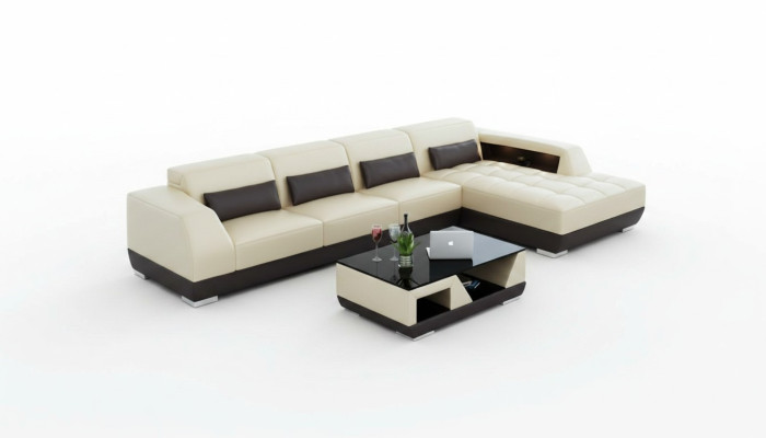 Skórzana sofa kanapa Żywy krajobraz Narożnik kanapa Narożnik Ustawić Design Modern Sofa G8024C