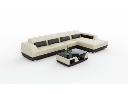 Skórzana sofa kanapa Żywy krajobraz Narożnik kanapa Narożnik Ustawić Design Modern Sofa G8024C